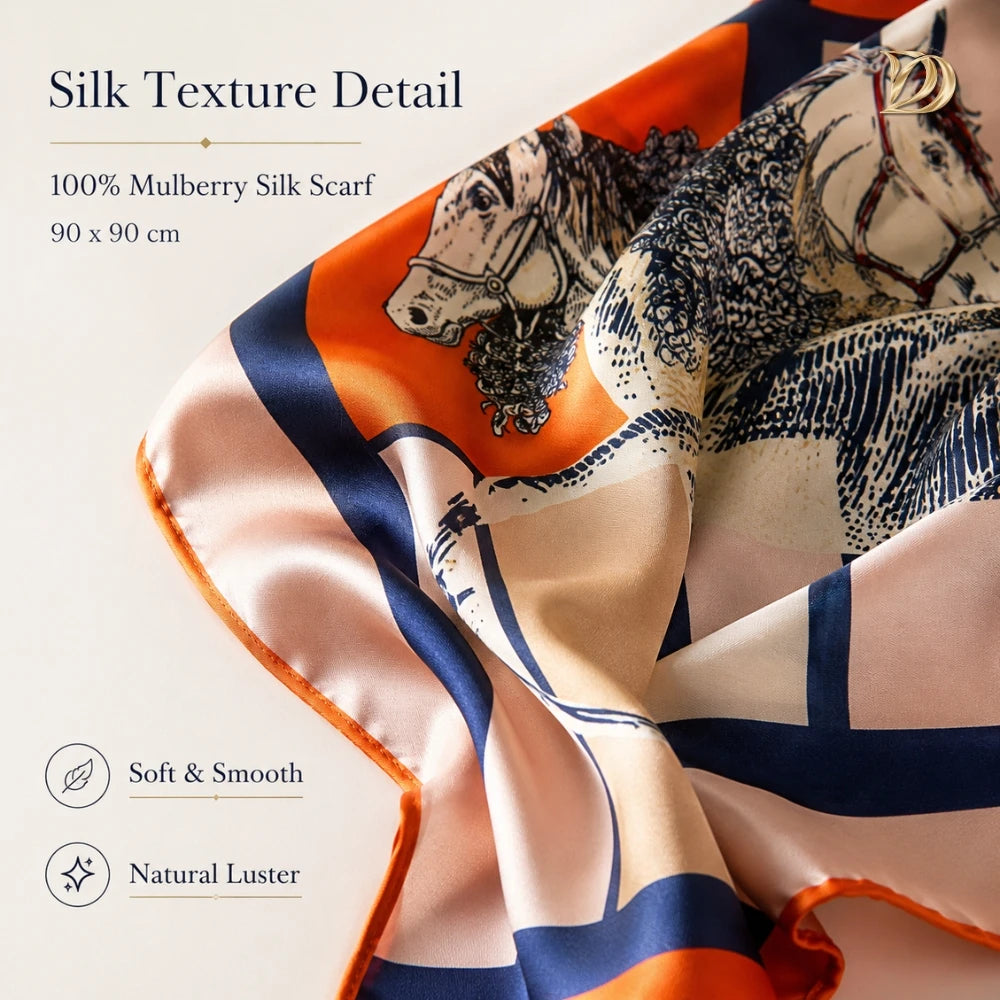 Custom Silk Shawl 100% Mulberry Silk Chinoiserie Twill Scarf 90x90cm Silk Neckerchief