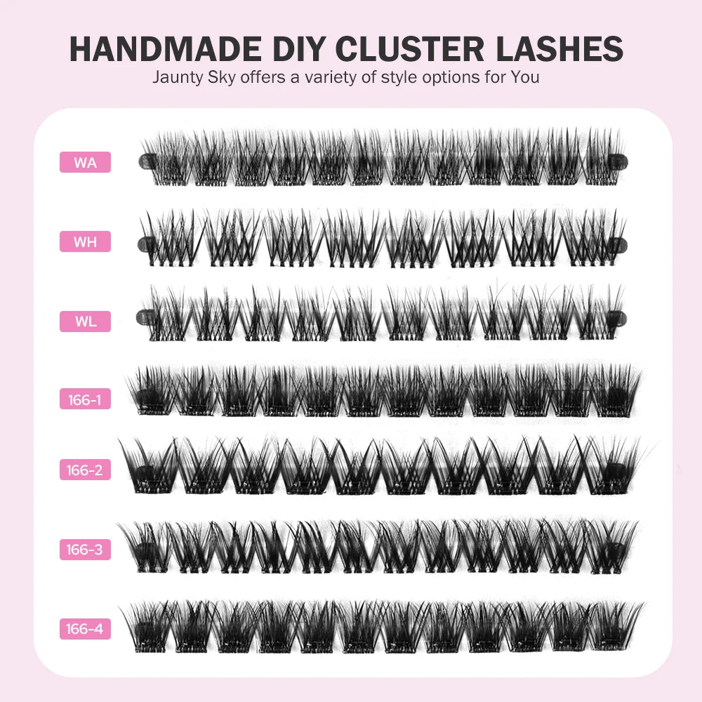 Diy Cluster Lashes Set 0.05 0.07mm Pre-Cut Eyelash Segment Lash Clusters Kit with Lash