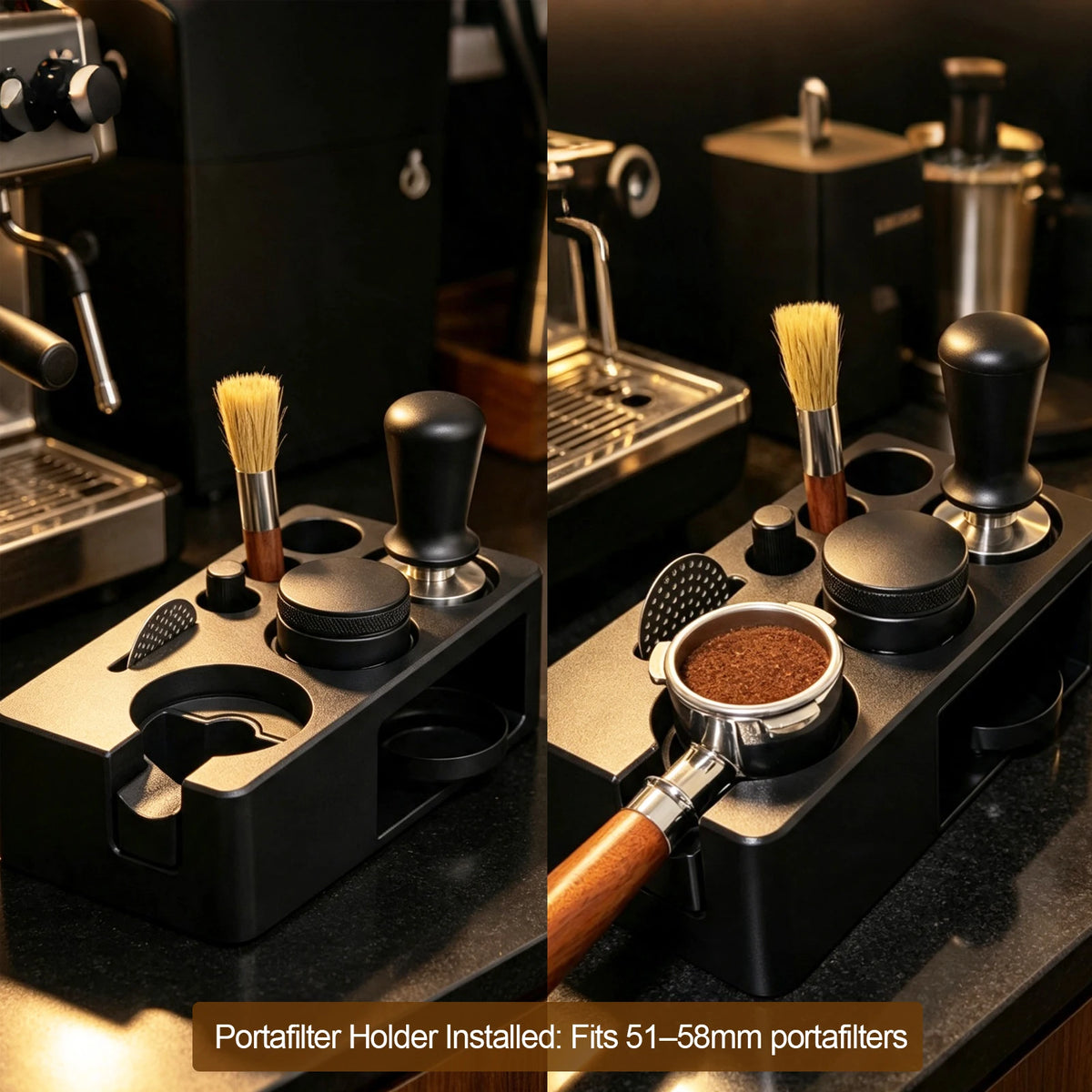 Professional Espresso Tamper Holder Kit 7 in 1 Coffee Distributor Needle WDT Tool Dosing