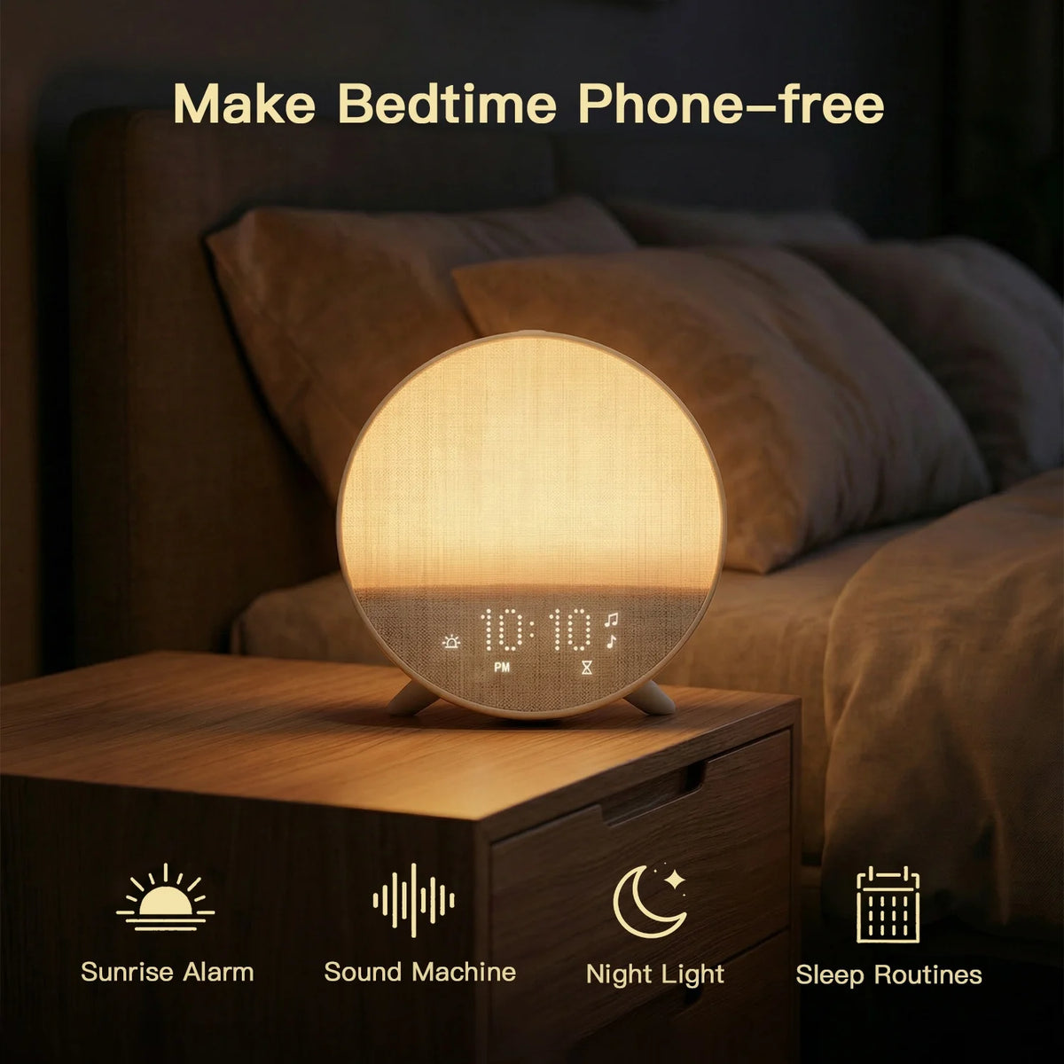 Smart Wake-Up Light with Sunrise Simulation and App Control, White