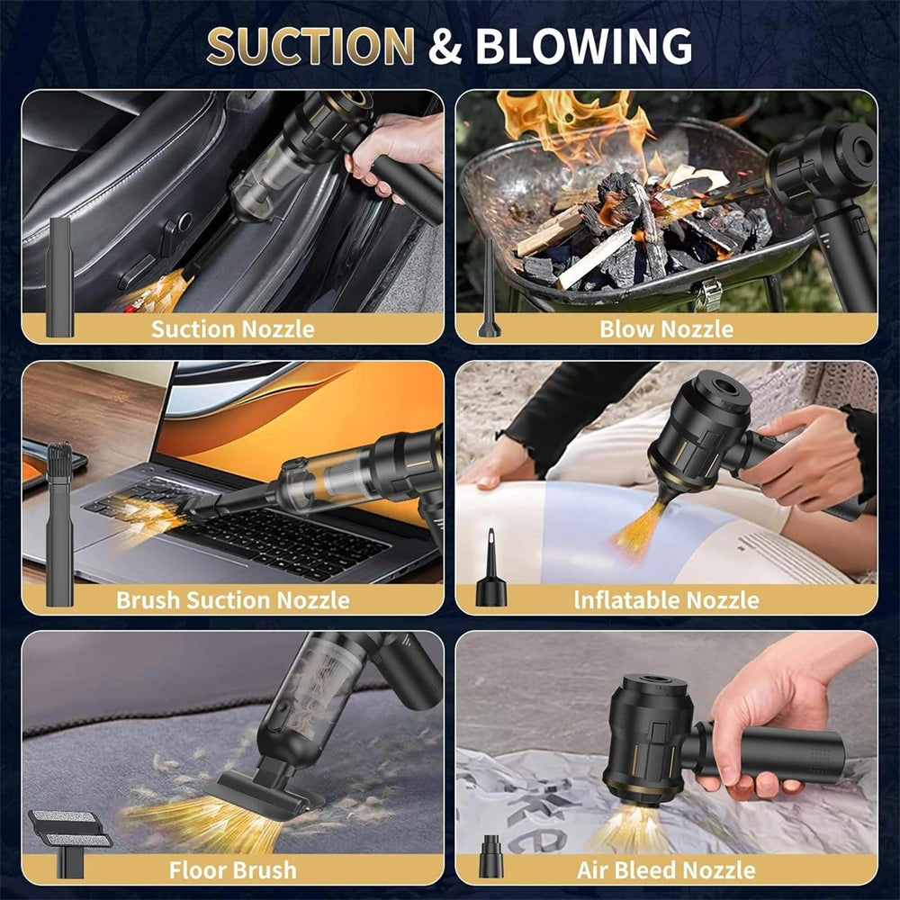 Handheld Car Vacuum Cleaner 16KPa Brushless Motor Cordless Air Duster Portable 6000mAh