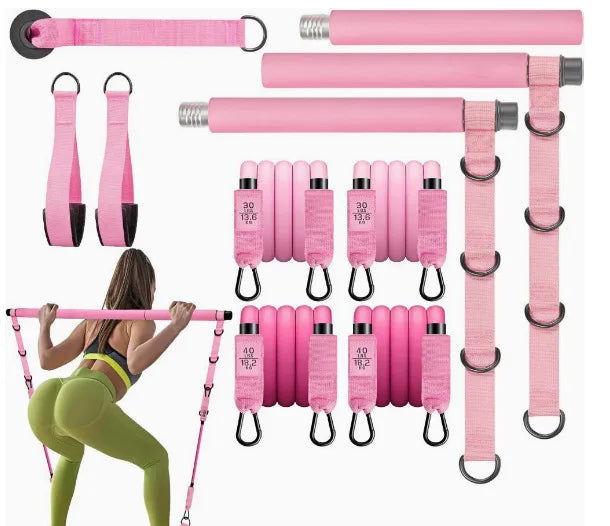 Adjustable Pilates Bar Set for Mens Womens Fitness Equipment with Thermoplastic Elastomer