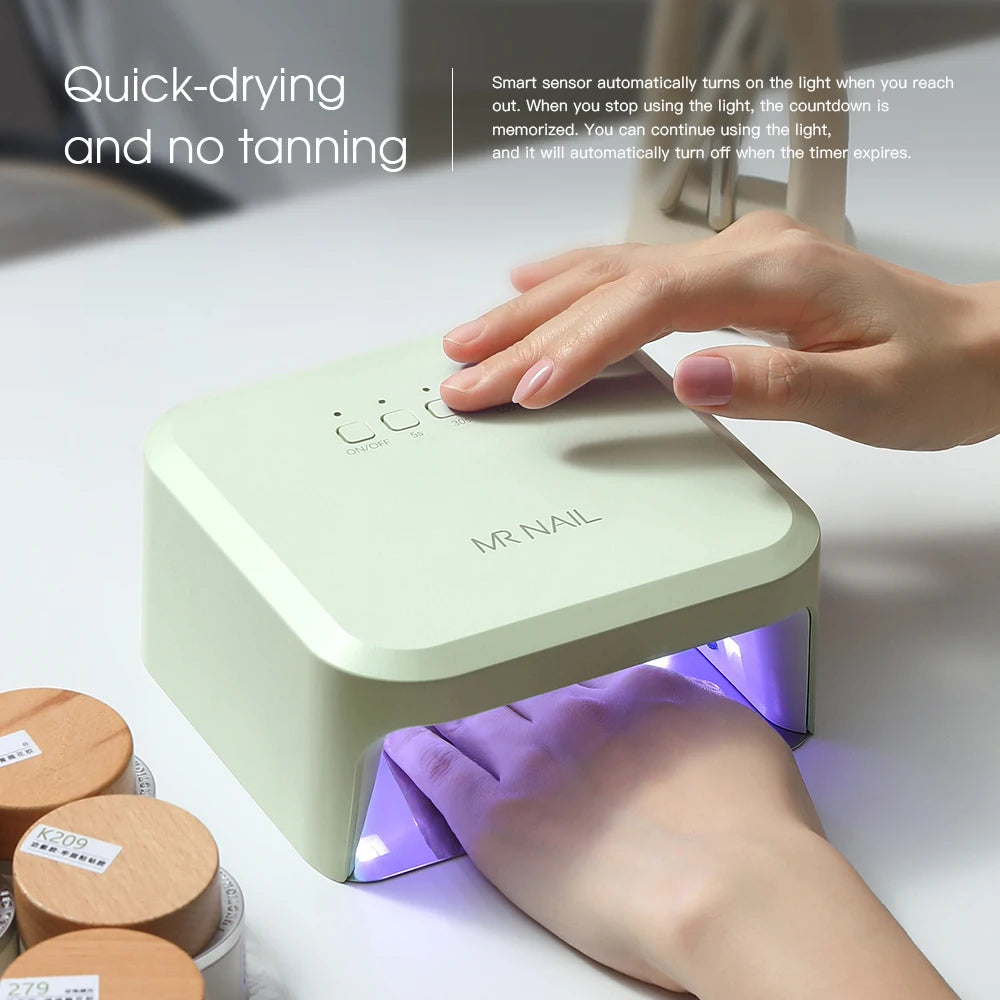 MR NAIL Quick-Drying UV Small Square LampVanilla Green LED Phototherapy Nail Art Tool