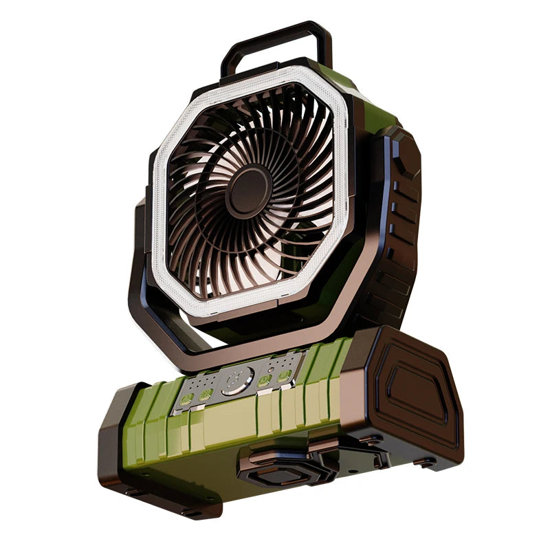 20000mAh Rechargeable Outdoor Camping Fan With LED Light Power Bank USB Charging Remote