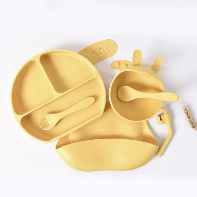 BPA-Free Silicone Baby Feeding Set for Training Infant Weaning Eating Utensils