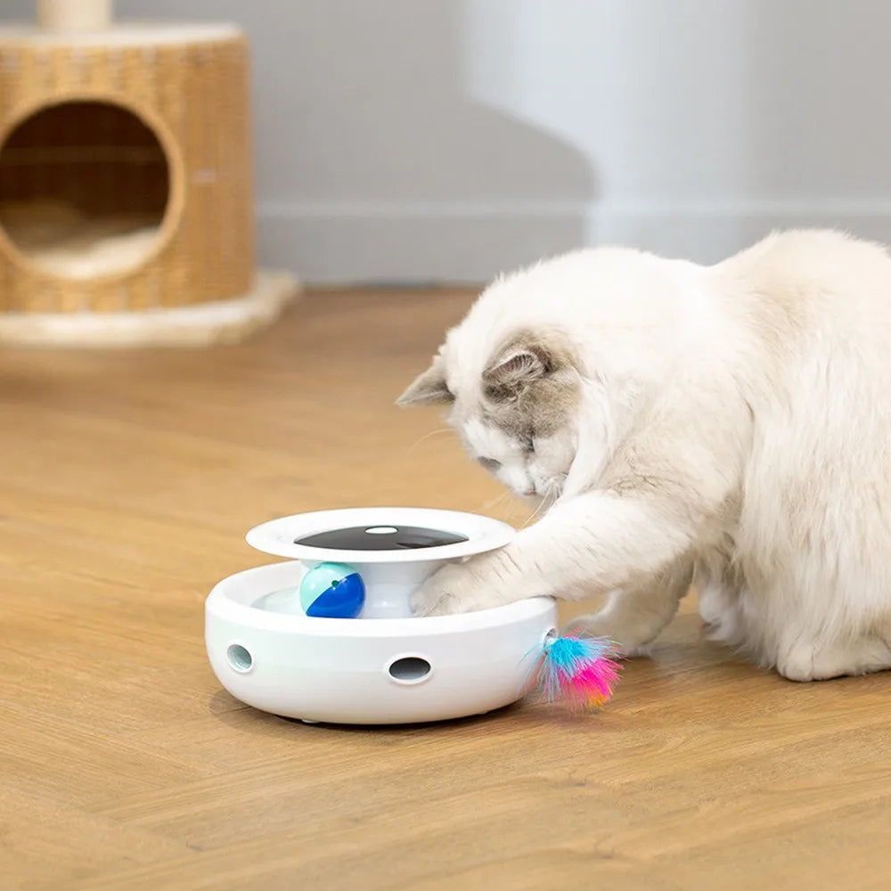 3 in 1 Automatic Interactive Cat Toy Electric Rotating Butterfly Feather Glow Ball Indoor