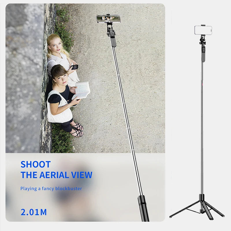 C07 2.01m Foldable Super Long Pole Balanced and Stable Shooting Multi-Angle Adjustment