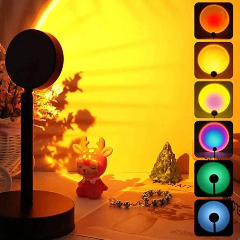 Smart WiFi LED Sunset Lamp Projector with App Control and Multiple Colors