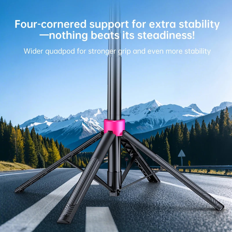 1.7M Aluminum Alloy Foldable Mini Tripod with Telescopic Selfie Stick for Camera