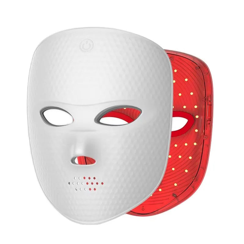 Rechargeable LED Face Mask with 460/590/630/850nm Light and Adjustable Timer