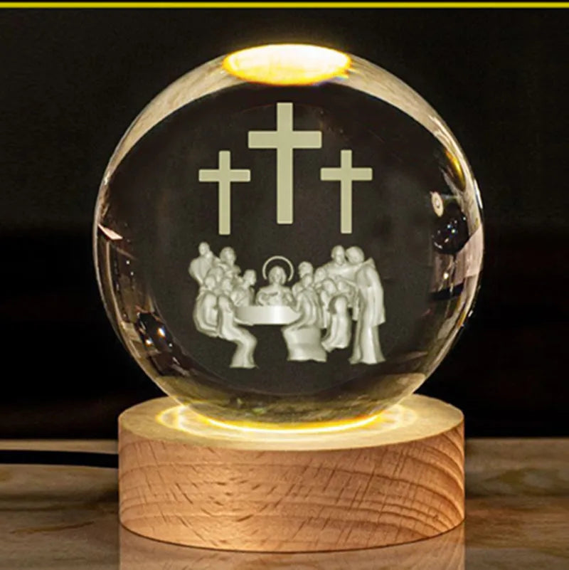 Customizable 3D Laser Engraved Islamic Ball Eco-Friendly Polished Religious Night Light