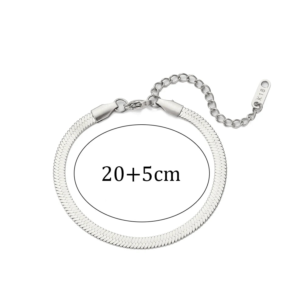 Tarnish Free 18K Gold PVD Plated Jewelry Stainless Steel Herryingbone Chain Necklace