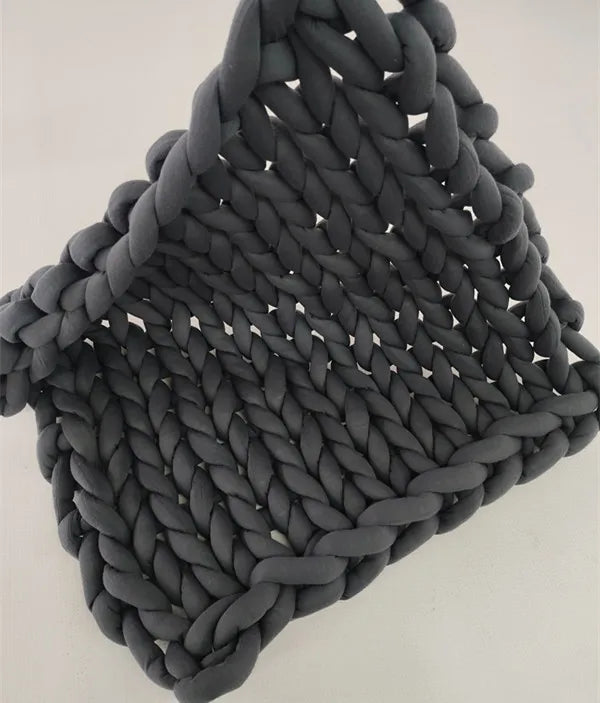Hand Soft Fluffy Yarn Chunky Knit Weighted Blanket