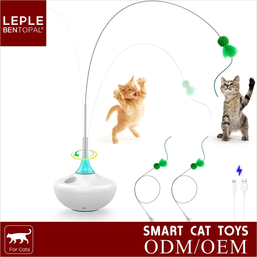 Interactive Rechargeable Cat Toy with Touch Activation & Automatic Spin 26-Inch Extra