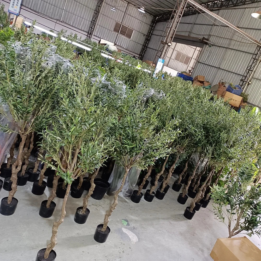 Detachable Artificial Olive Tree 160 Cm 5.3 Feet Faux Plastic Olive Plant in Pot