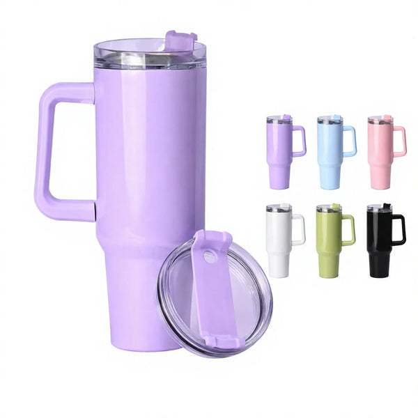 40Oz Stainless Steel Tumbler with Handle Insulated Tumbler Stainless Steel Cup Custom Cups