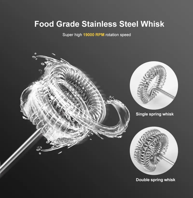 Automatic,Usb Rechargeable Milk Frother Electric Hand-Held Stainless Steel Foam Machines
