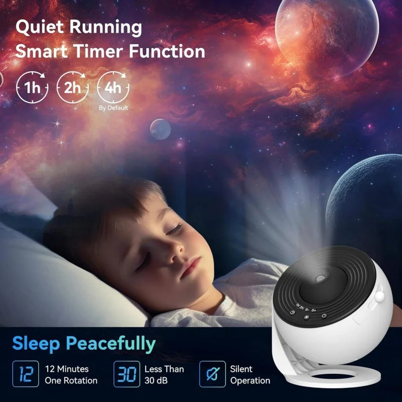 Galaxy Projector Earth Lamp with 13 Film Slides, Starry Sky Night Light for Kids Bedroom,