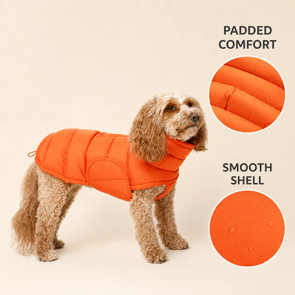 Waterproof Warm Quilted Outdoor Pet Jacket Adjustable Drawstring Winter Puppy Clothes Dog