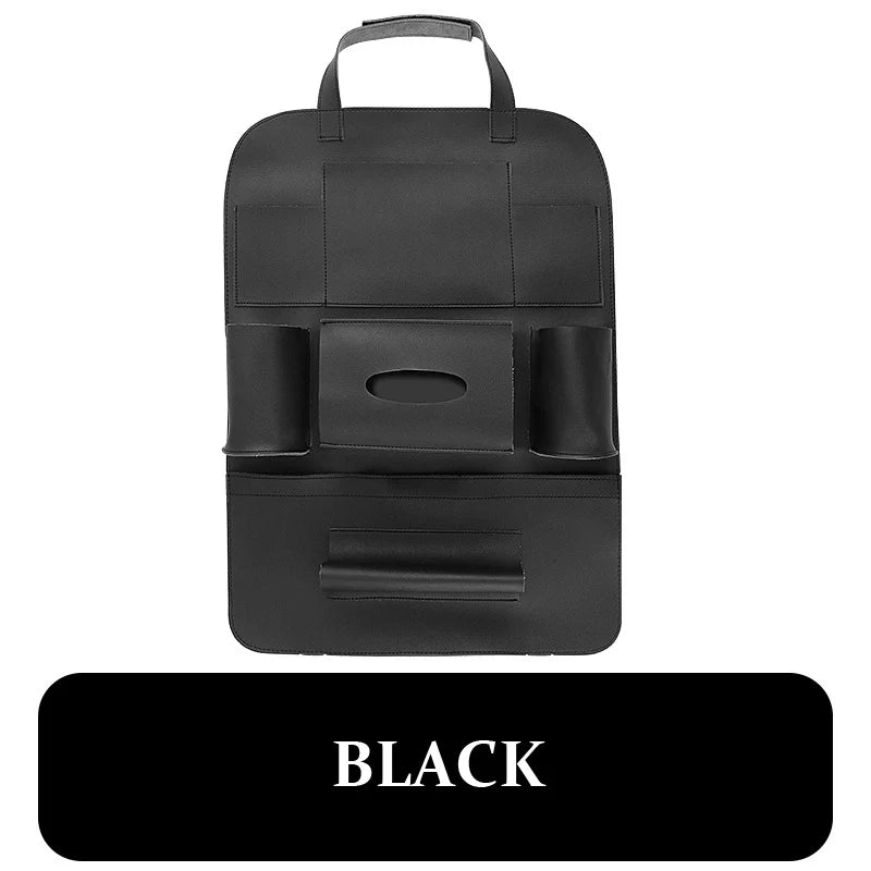 Square PU Leather Car Seat Back Organizer Storage Bag with Multi-Pocket Waterproof
