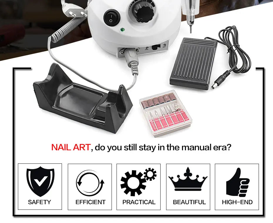Professional Electric Nail Drill Machine for Acrylic Nails Gel Nails Manicure Pedicure
