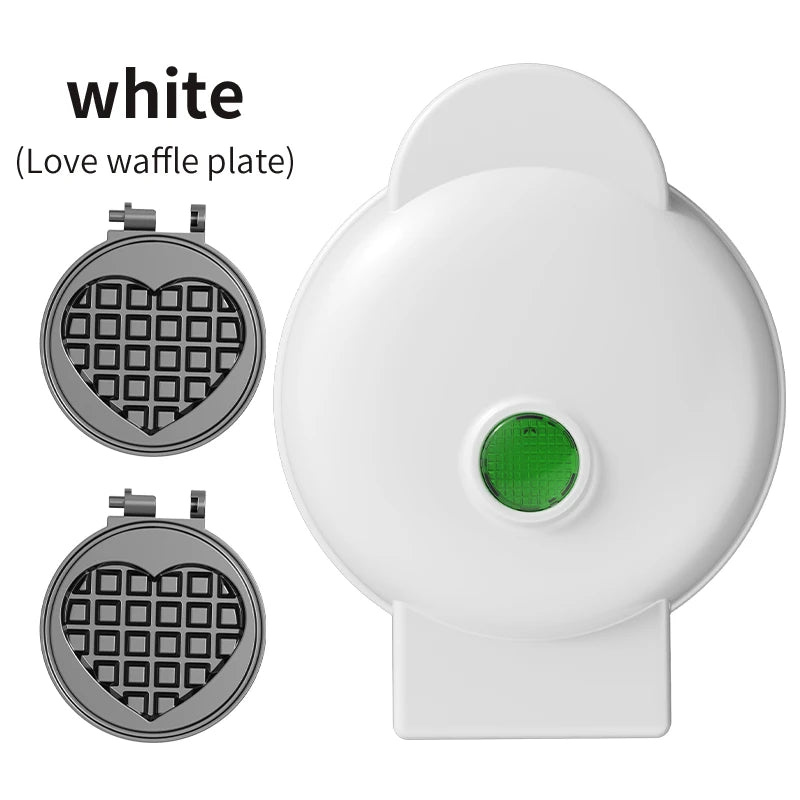 Electric Mini Waffle Maker Sandwich Maker Ceramic Coating Non-Stick Plates PBT+Aluminum