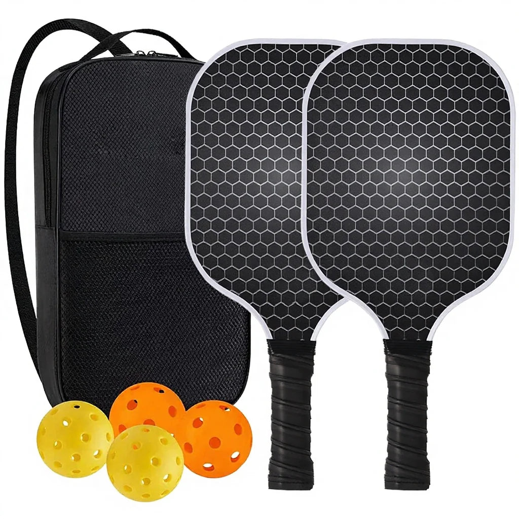 Durable Lightweight Honeycomb Core Carbon Fiber 16mm Portable Pickleball Paddle Sets
