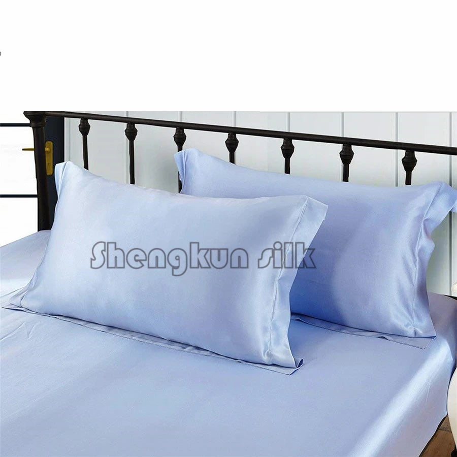 Luxury Geometric Plant Pattern Super Soft 100% Silk Satin Pillowcase for Home & Hotel Use