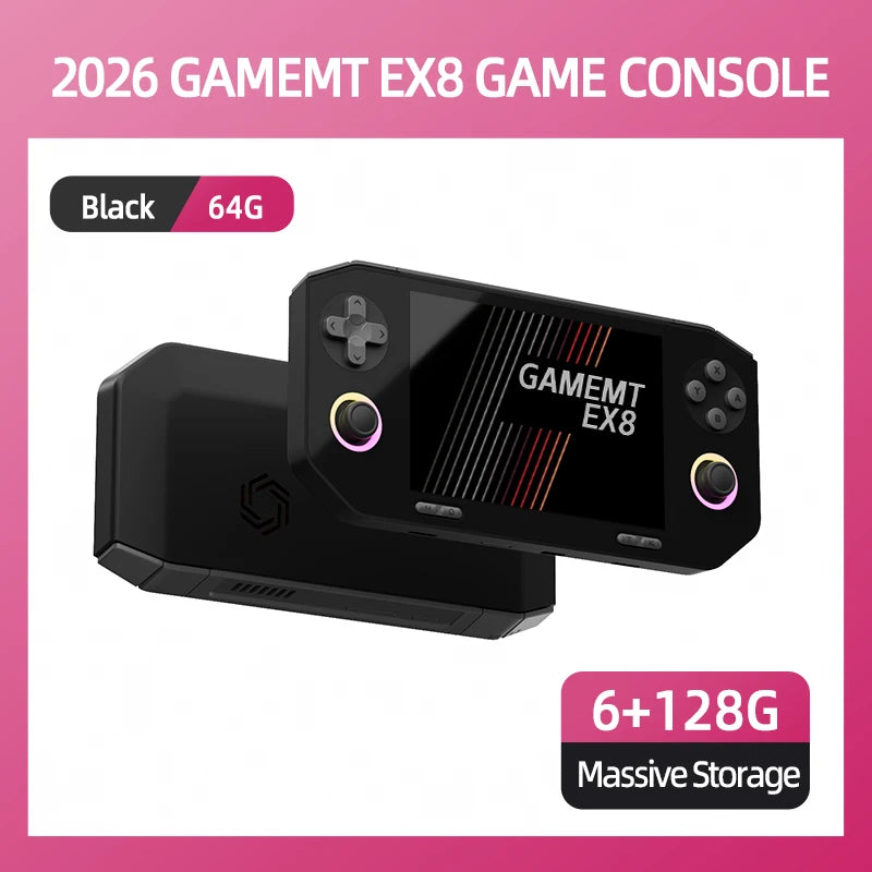 EX8 Retro Game Console Android 14 System Open Source Handheld Console 4.88-Inch HD Screen