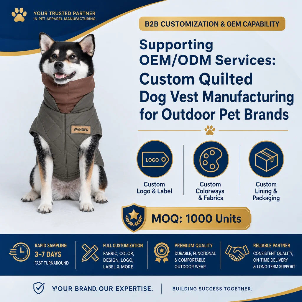 Quilted Dog Winter Coat Padded High Collar Warm Waterproof Windproof Fleece Lined Cape