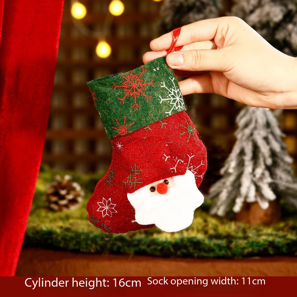 Christmas Stocking Embroidered Merry Christmas, 3D Character Decoration Holiday Stocking,