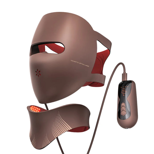 3D Silicone LED Face and Neck Mask with 4 Light Colors Including Red