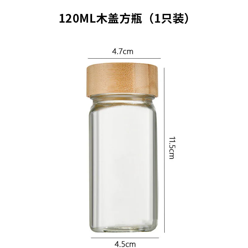 12Pcs Spice Jars 4OZ Glass Seasoning Jars Bamboo Lids Airtight Sealing With Label