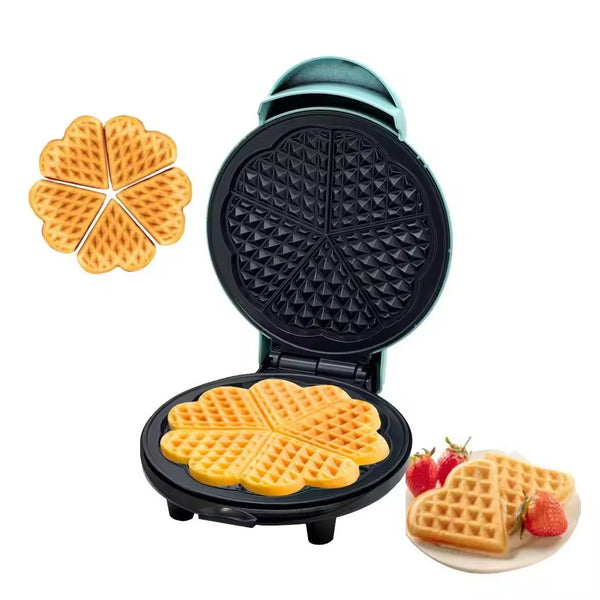 Mini Electric Waffle Maker for Breakfast Sandwich Home Bread Cake Baker with Pot Dutch