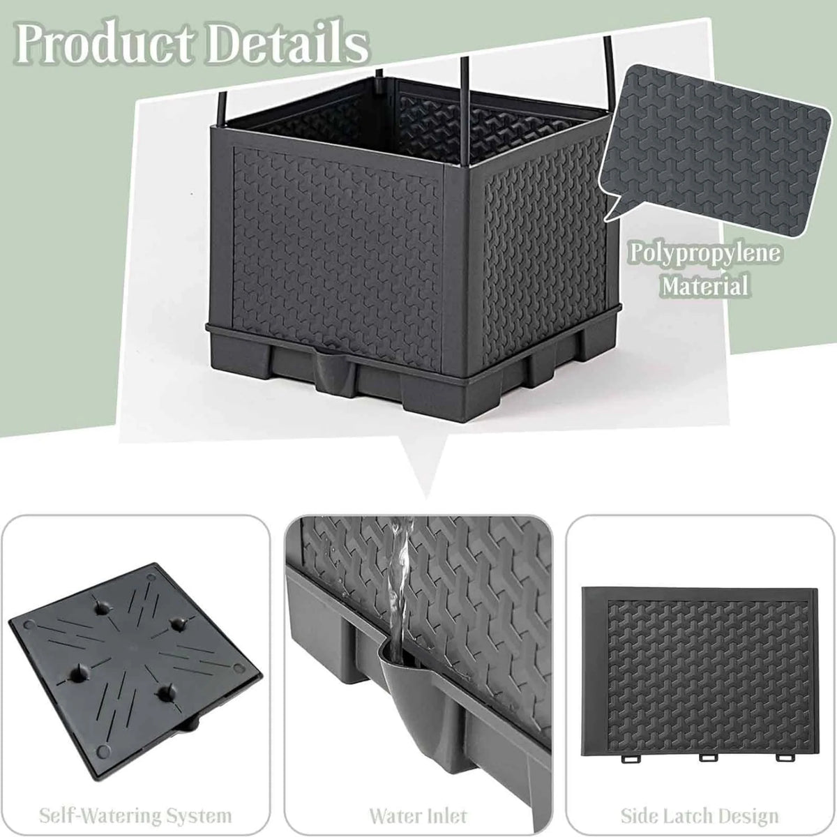 Garden Bed Planters Box for Climbing Vegetables Plant, Self Watering Tomato Cages