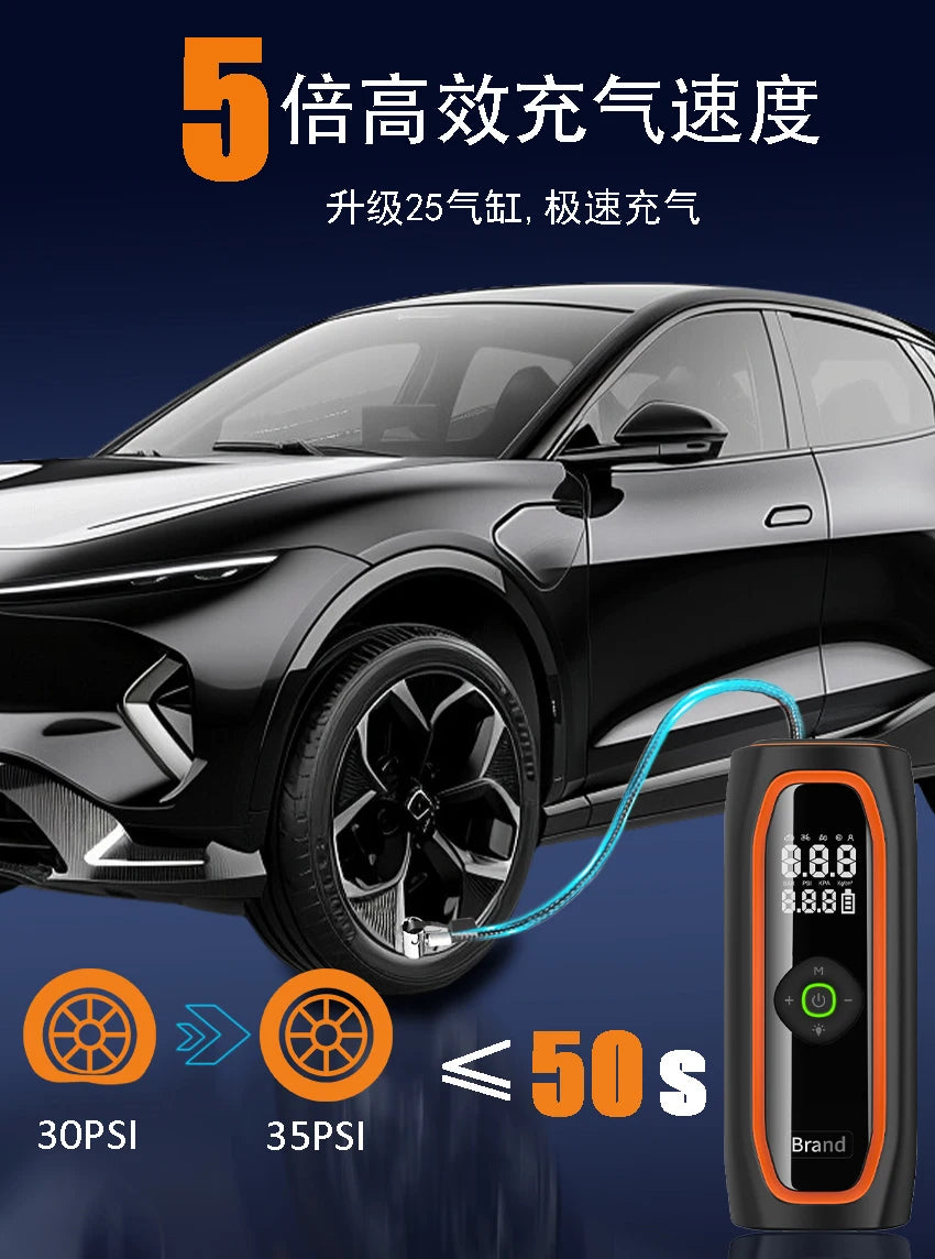Portable High Pressure Car Tire Inflator, Automatic Electric Air Pump High Power Fast