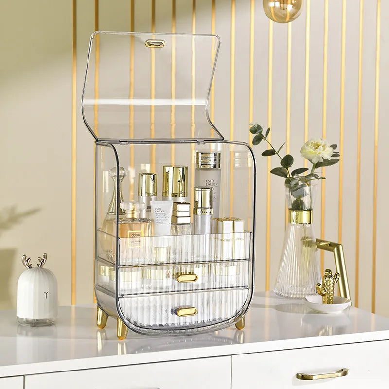 JX Light Luxury Transparent Acrylic Organizer Plastic Cosmetic Storage Box for Lipstick