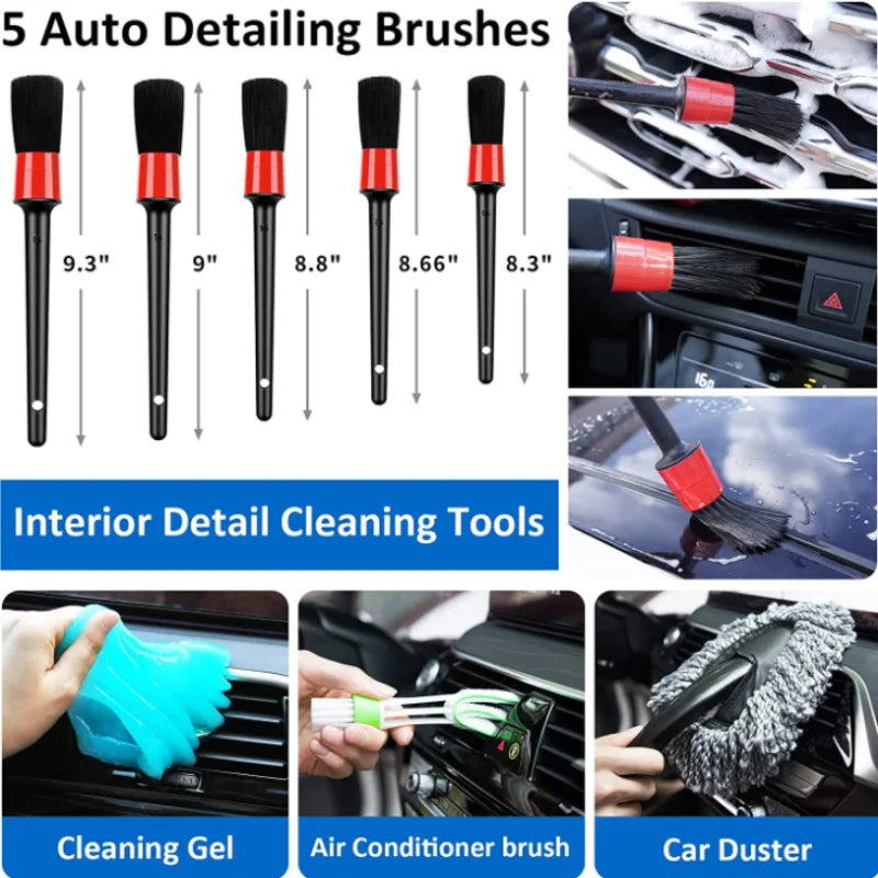 Car Vacuum Cleaner & Detailing Kit, Cordless Vacuum with Cleaning Brushes for Car Care
