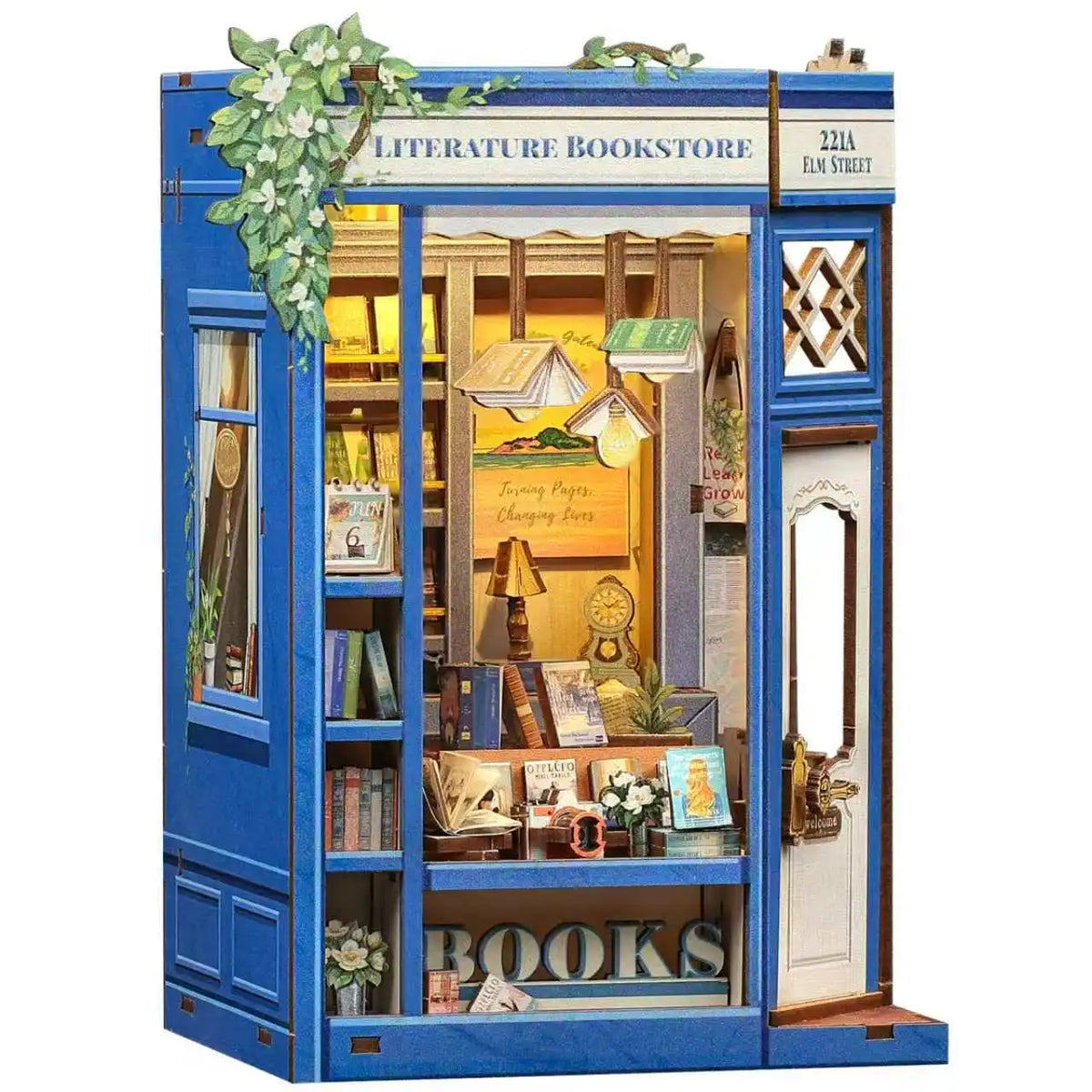 Top Gift DIY Book Nook 3D Wooden Puzzle Miniature House DIY Craft Kit Assembled Wooden Toy