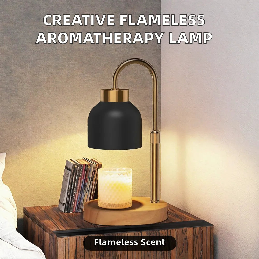 Electric Candle Warmer Lamp Timer Dimmer Adjustable Height Metal Jar Wax Melt Birthdays