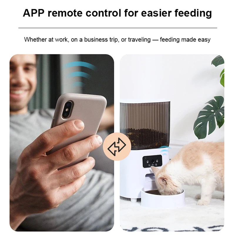 Automatic Cat Feeder with Camera 5L Dual Pet Timed Electric Smart APP Food Feeding