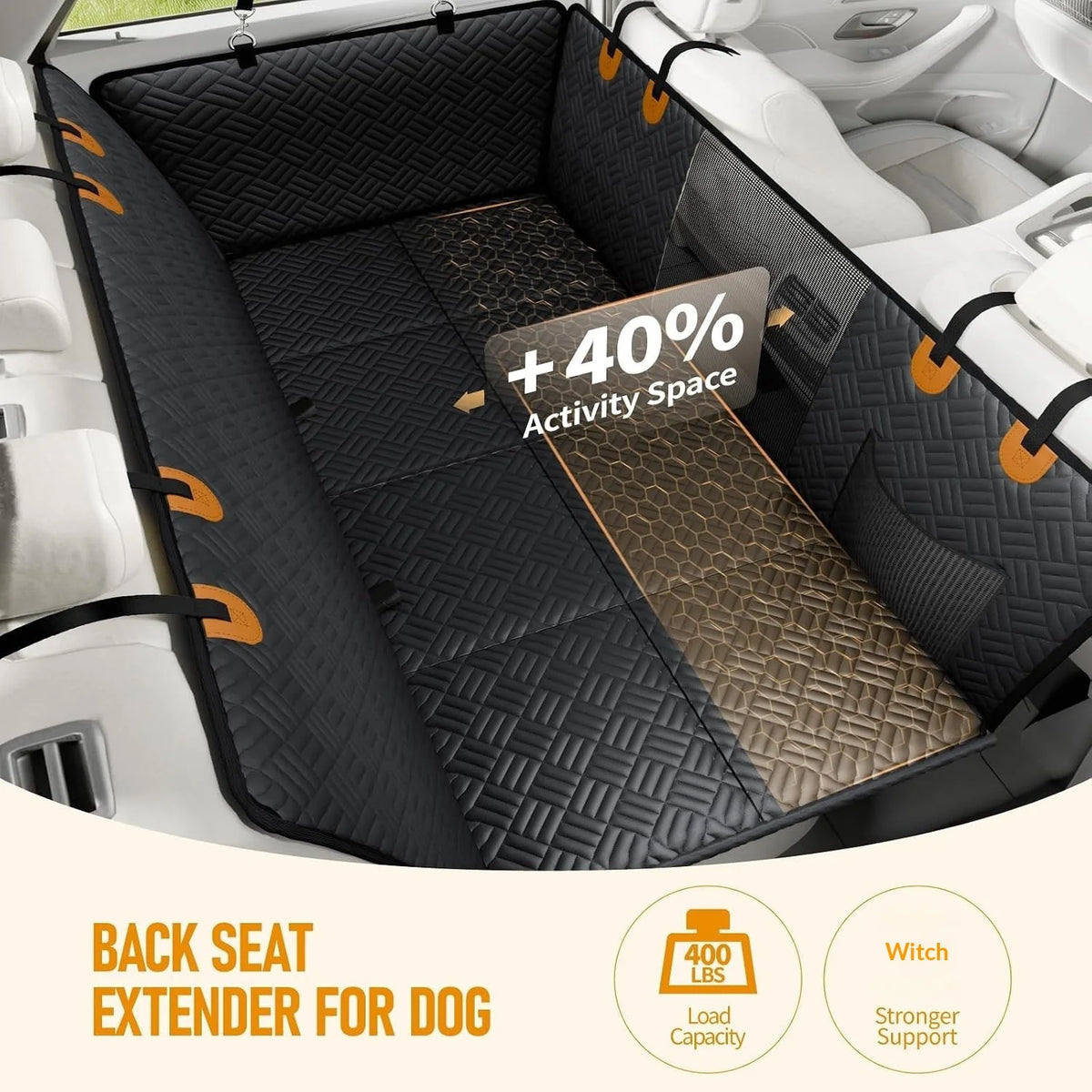 Dog Car Seat Cover for Rear Seat with 8-Piece Bottom Support, Non-Slip