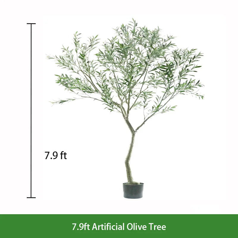 Lifelike Real Touch Artificial Potted Olive Tree Decorative Faux Plant for Indoor Outdoor
