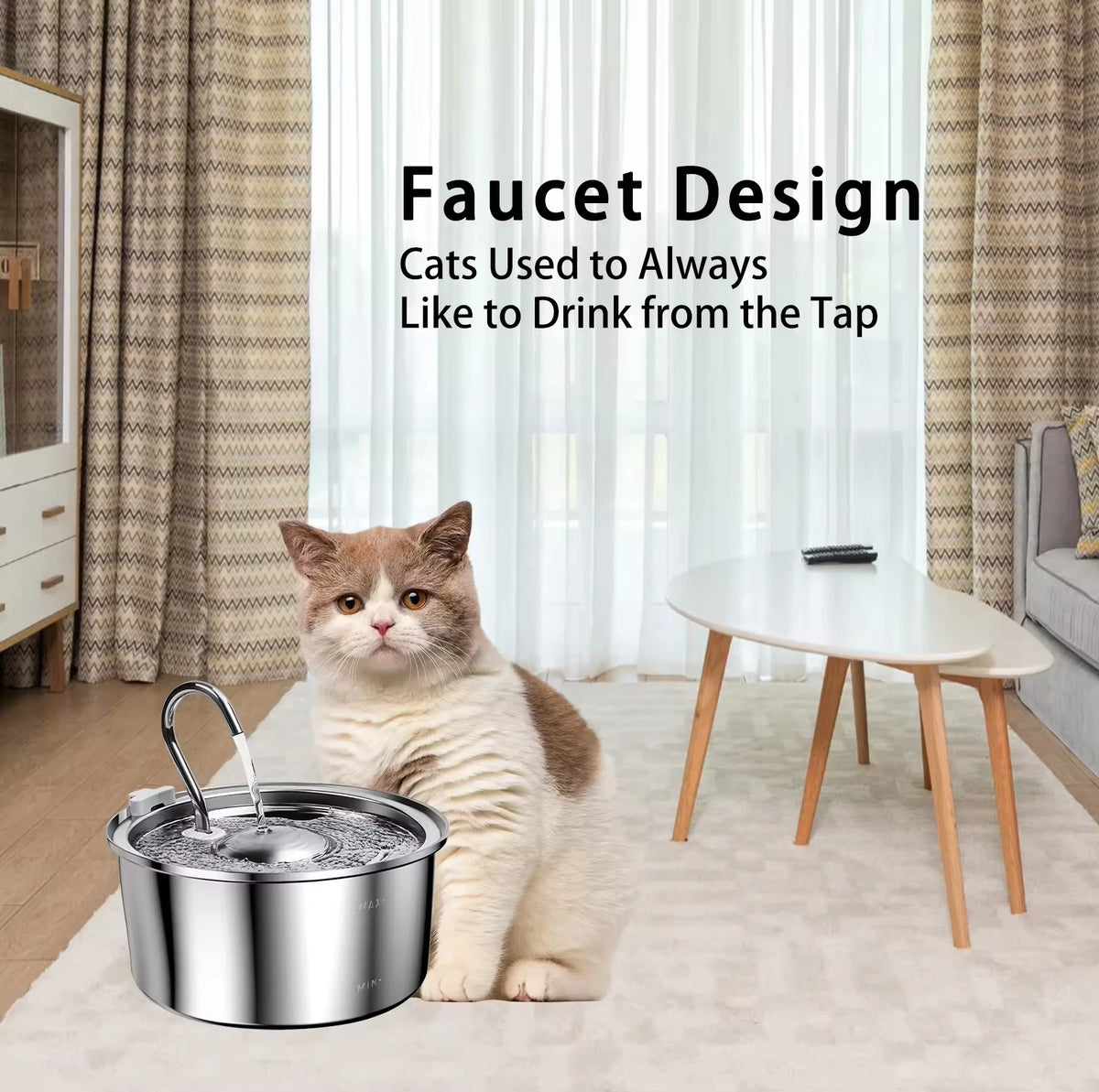 Dog & Cat Automatic Water Fountain with Charge Modern Design Durable Plastic Construction