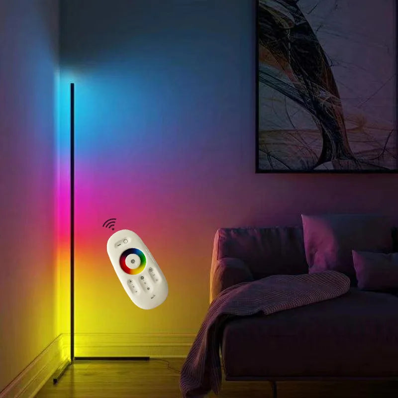Dimmable Floor Lamp Modern RGB Remote Control LED Floor Standing Lamp Corner Light