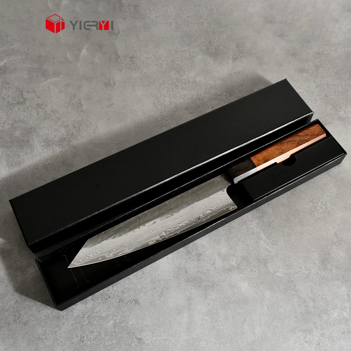 Professional Japanese Style Damascus Steel Kiritsuke Chef Knife Set 2-Piece Kitchen Tools