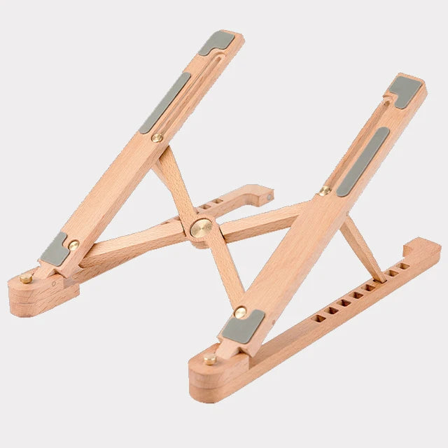 Wood Foldable Laptop Stand Adjustable Laptop Stand for Desk with Multiple Angles Portable