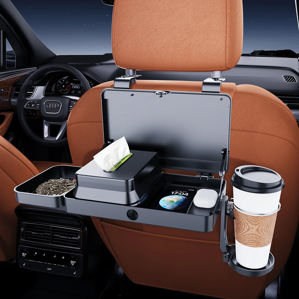 Car Food Travel Tray Multi- Functional Eating Drinking Car Backseat Tray Organizer