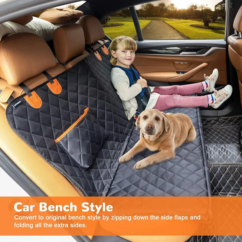 Pet Car Seat Cover for Back Seat Waterproof Dog Hammock for Cars SUVs Trucks Durable Car