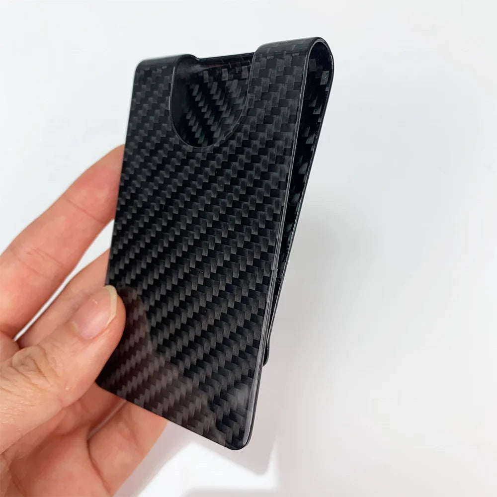 Portable Slim Durable Anti-Theft Real Carbon Fiber RFID Blocking Wallet Minimalist